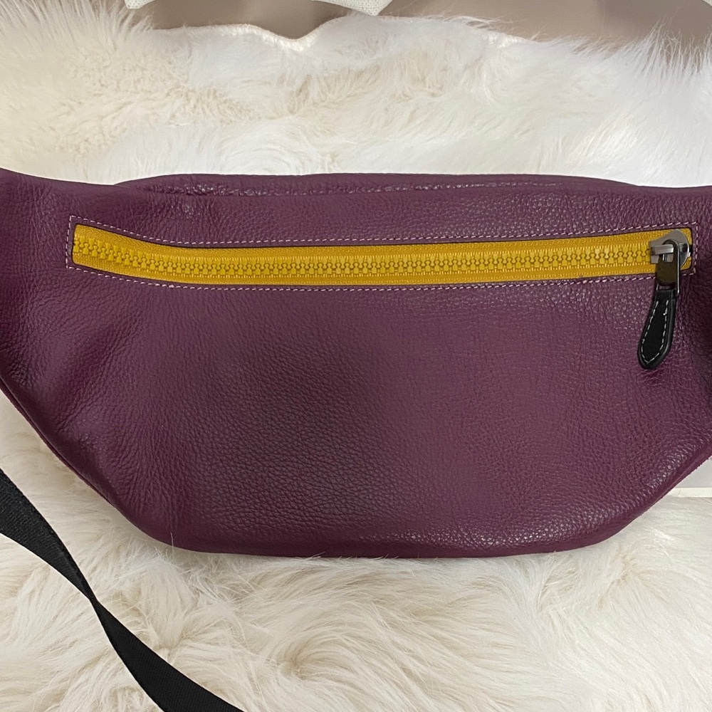 Rare. Authentic. Coach Men's Track Belt Bag in Purple and Yellow/Gold - Picture 5 of 14